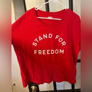 Xl red stand for freedom crop top